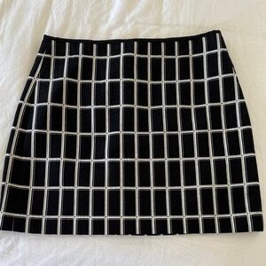 Ann Taylor LOFT Outlet Black and White Checkered Skirt